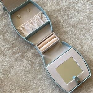 PreZerve Jewelry Storage Travel Case Tarnish Control Light Blue Organizer Cruise